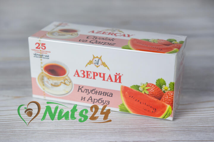 Чай Азерчай чёрный аром. клубника-арбуз 25 пак.