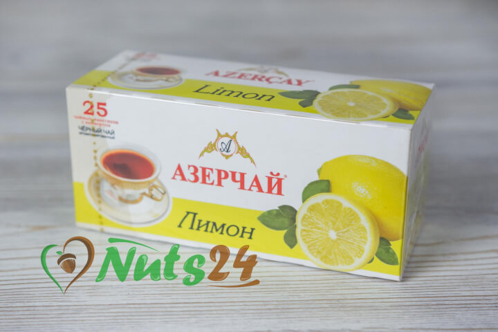 Чай Азерчай чёрный аром. лимон 25 пак.(с конвертом)